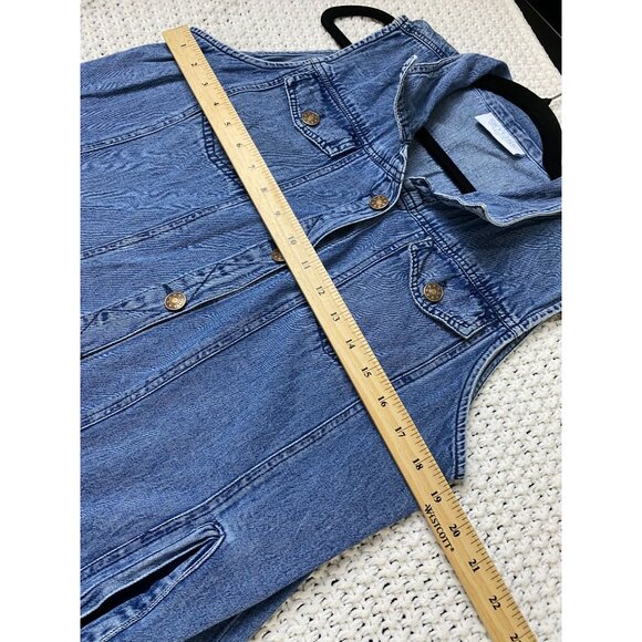 Skyline Collection Blue Sleeveless Button Up Denim Top Women size XL Classic - Picture 4 of 15